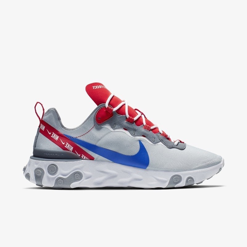 Nike react element store grey blue red